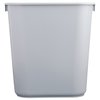 Rubbermaid Commercial 35 gal Rectangular Trash Can, Gray, Open Top, Plastic FG295500GRAY